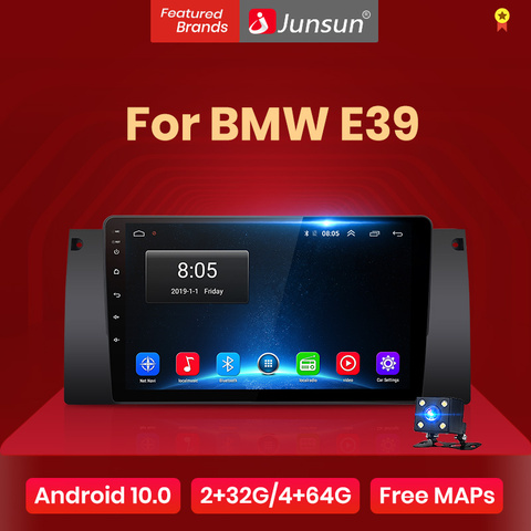 Junsun V1 Android 10.0 Ai Voice Radio Coche con Pantalla para BMW E39 con funciones GPS de Navegación, Mandos de Volante No es Autoradio de 2 DIN ► Foto 1/6