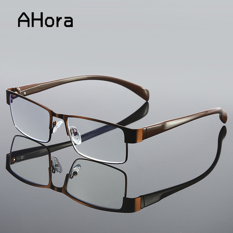 Ashora-gafas de lectura para presbicia para hombre, anteojos de Metal para negocios, a la moda, antirayos azules, para ordenador, para presbicia + 2022 a + 4, novedad de 1,0 ► Foto 1/6