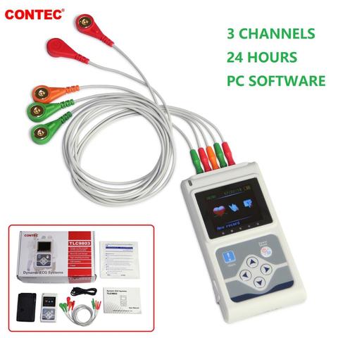 ECG Holter de 3 canales, sistema de Monitor dinámico ECG, 24 horas de grabadora ECG TLC5007/9803 ► Foto 1/6