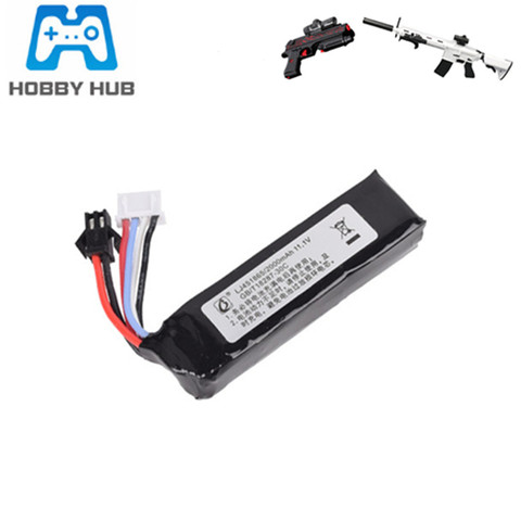 11,1 v 2000mAh 451865 batería de Lipo para agua eléctrica batería de pistolas RC helicóptero 3S batería de polímero de litio de SM-2P macho + cargador ► Foto 1/3