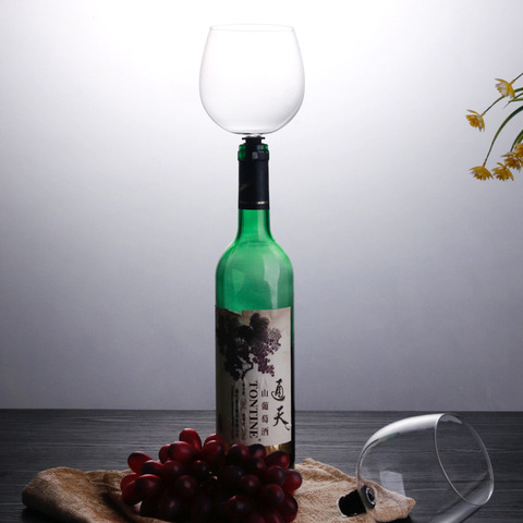Copa de champán y vino tinto con sello de silicona, creativa, directamente de la botella, vasos de cristal, taza de cóctel ► Foto 1/6