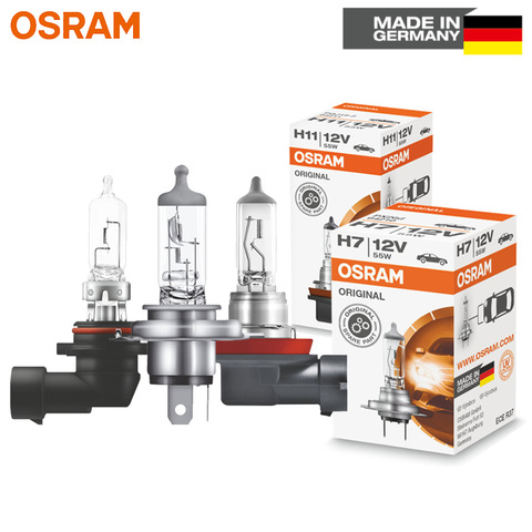 OSRAM-bombilla halógena antiniebla para coche, lámpara H1, H3, H4, H7, H11, 9005, 9006 Original, faro blanco, H8, H9, H16, HB3, HB4, hecha en Alemania, 1 ud. ► Foto 1/6