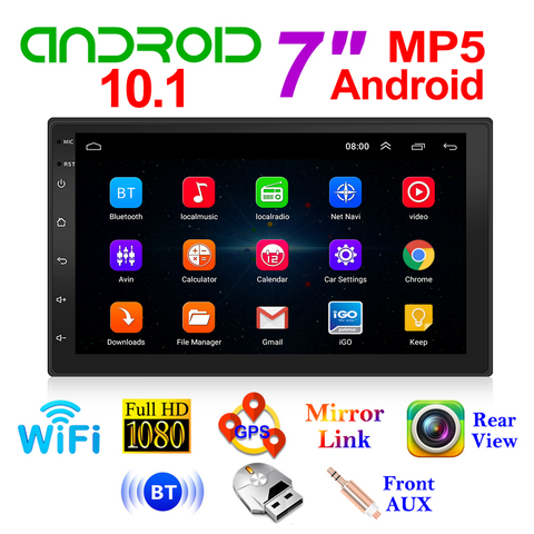 Radio Multimedia con GPS para coche, Radio con reproductor, Android 10,1, 2 Din, doble estéreo, Bluetooth, Wifi, pantalla de 7 pulgadas ► Foto 1/6