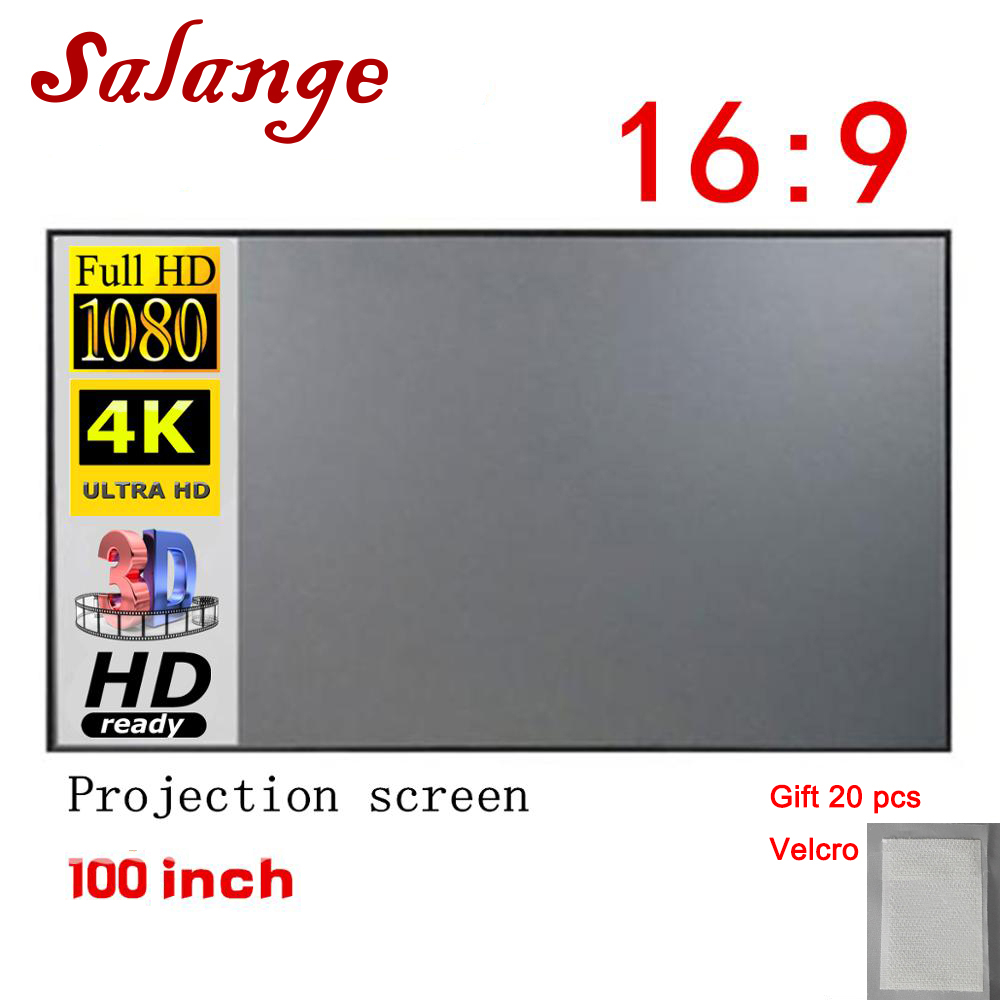 pantalla proyector Salange-Pantalla de proyector de Metal, tela reflectante  antiluz para proyector YG300 XGIMI H2 HALO Mogo Xiaomi DLP, 16:9