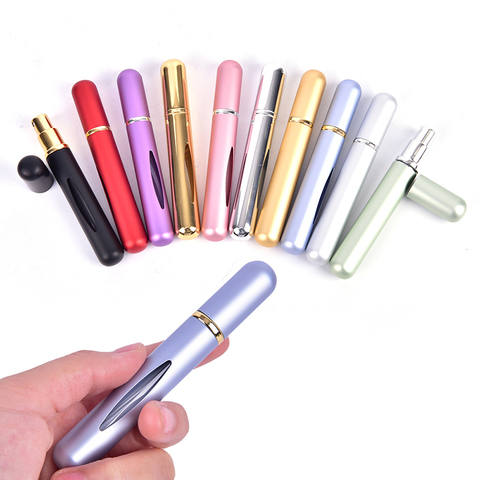 Mini recipiente de 5ml de aluminio rellenable para Perfume, botella de Spray portátil para viaje, envases cosméticos vacíos, botella de Perfume ► Foto 1/6