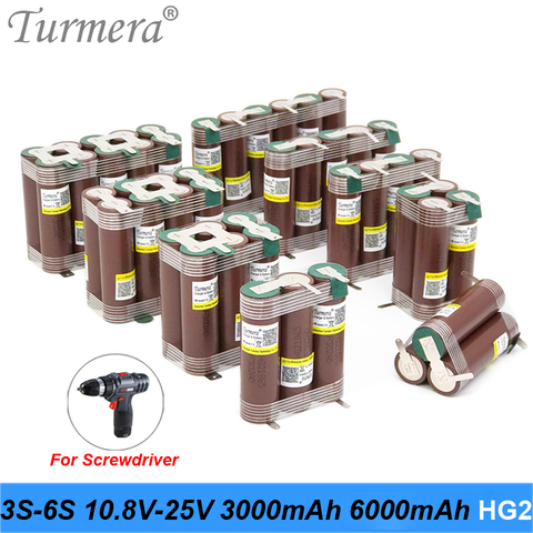 18650 HG2 3000mAh 6000mAh 20 amperios 3S 4S 5S 6S 8S 7,4 V 12,6 V 14,8 V 18V 25,2 V 29,6 V para destornillador baterías batería de soldadura paquete ► Foto 1/6