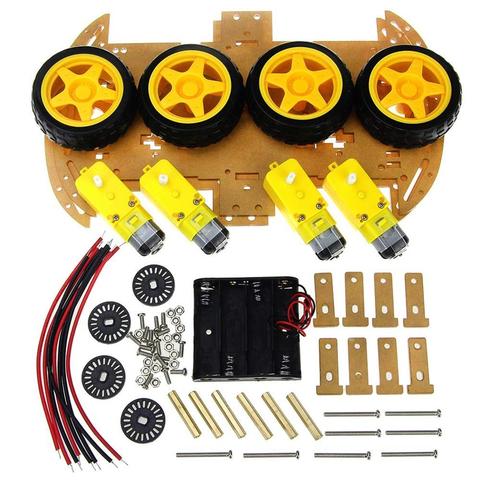 Robot inteligente Kit de chasis de coche con velocidad codificador 4WD y la caja de la batería para Arduino ► Foto 1/6