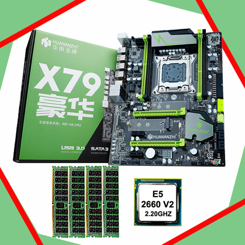 ¡OFERTA 2022! placa base Huanan Zhi X79 LGA2011 con ranura M.2 CPU Xeon E5 2660 V2 SR1AB 2,2 GHz RAM 16G (4*4G) DDR3 REG ECC ► Foto 1/6