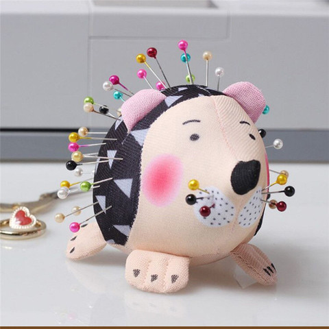 Aguja de coser Cute Hedgehog forma Pin almacenamiento cojín suave tela redondo acolchado costura accesorios para manualidades cojín de almacenamiento ► Foto 1/6