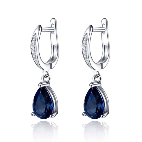 Huitan-pendientes de gota de agua en forma de gota de circonita azul para mujer, accesorios elegantes para fiesta nocturna, joyería clásica ► Foto 1/1