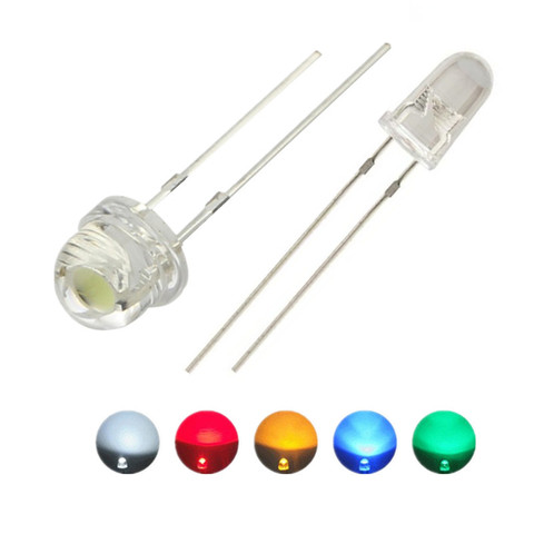 Luz LED de 5V 12v 5mm 3mm SMD f5 f3, lámpara redonda, luz de coche, USB, chip blanco, rojo, verde, azul, amarillo, 100 Uds., envío gratis ► Foto 1/5