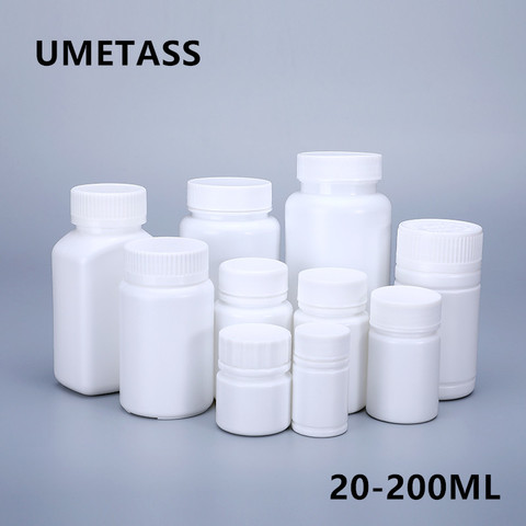 UMETASS-contenedor vacío de plástico para Cápsula de medicina, organizador de botellas, 20ml/30ML/40ML/50ML/100ML/150ML/200ml, 1 Uds. ► Foto 1/6