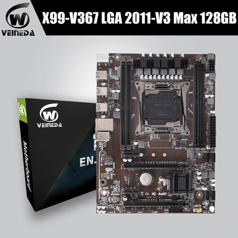 VEINEDA-placa base x99 lga 2011 v3 con ranura dual M.2 NVME, compatible con cuatro canales, memoria DDR4, ECC, SATA3.0, USB 3,0 ► Foto 1/6