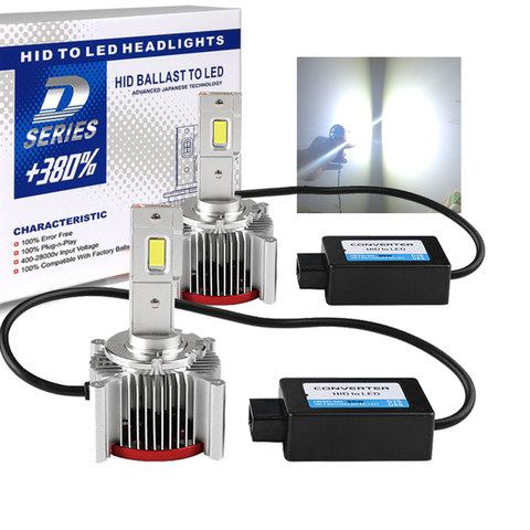 2 uds Canbus D3S Led Faro No Error D4S D2S D1S D5S D2R D8S D4R 70W 17200LM 6000K conector blanco jugar Original HID lastre ► Foto 1/6