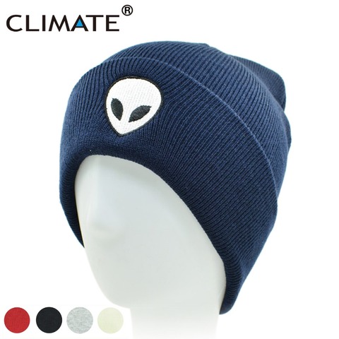 CLIMATE Alien-gorro de invierno cálido estilo OVNI para hombre y mujer, gorro de punto para hombre y mujer, Outstar platillo, gorro suave de hip hop para adolescentes y niños ► Foto 1/5