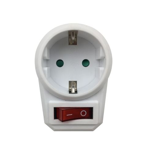 Enchufe de conversión europeo de 1 a 1 vía, adaptador de corriente con interruptor de 16A, CA de 250V, enchufe de viaje de la UE, envío directo ► Foto 1/5