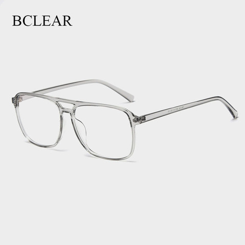 BCLEAR-gafas trasparen de doble haz para hombre, anteojos TR90 Retro, ultraligeros, color negro, graduadas, H8024 ► Foto 1/6