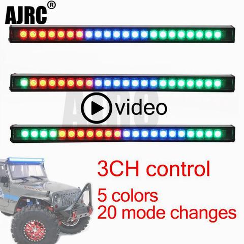 Piezas de actualización de coche por control remoto, bombillas de barra de luz LED parpadeante de 20 modos, lámpara de techo para 1/10 RC Crawler Traxxas TRX4 Axial SCX10 90046 D90 TF2 ► Foto 1/6