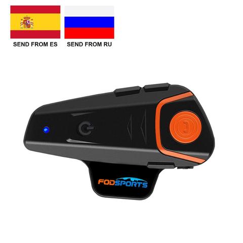 Fodsports BT-S2 Pro motocicleta intercomunicador casco auriculares inalámbricos Bluetooth impermeable intercomunicador interfono Moto FM ► Foto 1/6