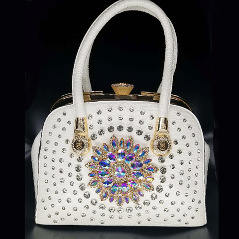 Bolso de mano de cuero de lujo con diamantes para mujer, bandolera de diseñador famoso, bolsos de mano tipo bandolera, 2022 ► Foto 1/6
