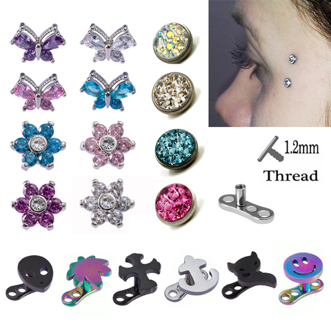 1PC con anclaje dérmico superior Piercing Diver superficie anillo Micro retenedores y ocultar-en el cuerpo de implante con Base de joyas de cuerpo 16G ► Foto 1/6