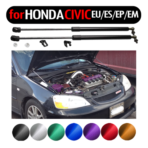 Amortiguador delantero de fibra de carbono para Honda Civic 7th (EU/ES/EP/EM), capó modificado, resortes de elevación de Gas ► Foto 1/6