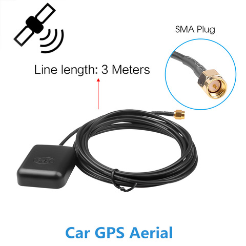 Antena GPS de 3 metros para coche, dispositivo de señal con refuerzo de señal automática, conector SMA receptor GPS, Cable de 1575,42 MHz, Base de antena de navegación GPS para Moto ► Foto 1/6