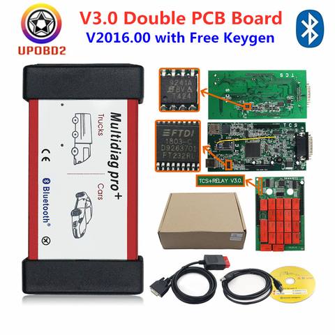 Herramienta de diagnóstico de coche Multidiag Pro + 2022. R1, doble placa, Bluetooth V3.0, relés NEC, OBD, OBD2, escáner de diagnóstico de coche, conjunto completo para coches y camiones, 2016 ► Foto 1/6