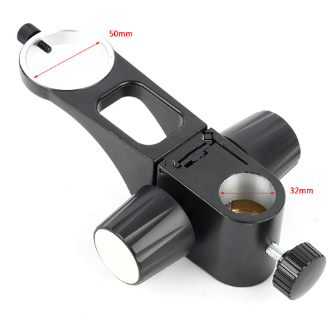 Soporte de enfoque de lente Zoom ajustable de 50mm, accesorios de engranaje de microscopio para soporte de brazo de pilar de micromira de 32mm de diámetro ► Foto 1/3