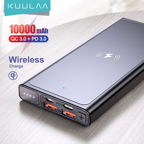 KUULAA-cargador inalámbrico Qi para móvil, Banco de energía de 10000mAh, carga inalámbrica para iPhone 12, Samsung, Xiaomi, regalos de Navidad para hombre ► Foto 1/6