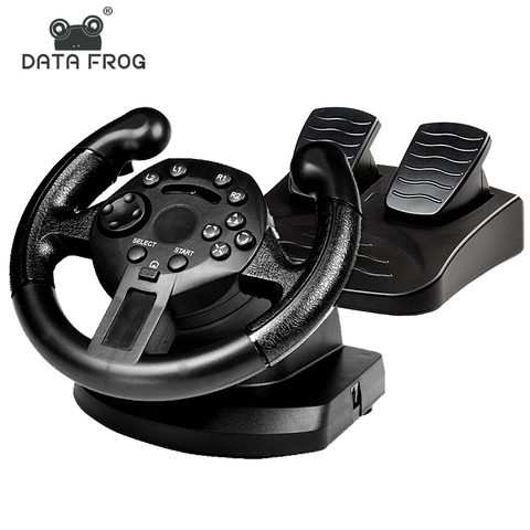 Plataforma de juego de carreras de rana de datos 180 grados Joysticks de vibración del volante para juego de PS3 mando a distancia ruedas para PC ► Foto 1/6