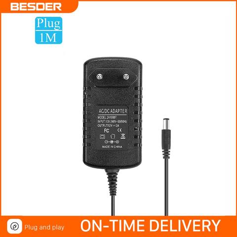 BESDER AC 100-240V de entrada DC 12V 2A fuente de alimentación de salida de enchufe de la UE Cargador/adaptador de corriente para la seguridad de CCTV Ip/AHD/cámara analógica ► Foto 1/6