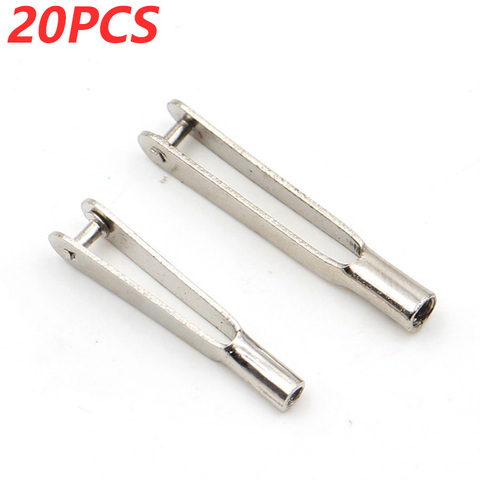 20 piezas-varillas de tirador de acelerador de palanca Servo M2 M3, abrazadera en U, longitud de 30mm, Clip de varilla de empuje de Metal, acoplador, mandril de dirección para bricolaje, ala fija RC ► Foto 1/6