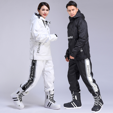 Traje de esquí con capucha para hombre y mujer, conjunto de chaqueta y pantalones impermeables a prueba de viento, cálido, Snowboard, Unisex, novedad de 2022 ► Foto 1/6