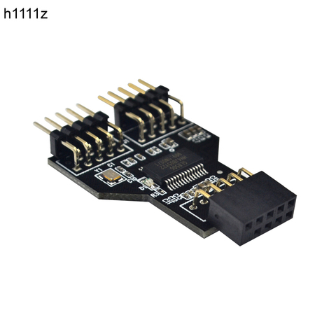 Conector USB de 9 pines hembra de 1 a 2 macho, de 9 pines conector USB, adaptador de conector USB 2,0 de 9 pines para refrigeración líquida NZXT para divisor RGB ► Foto 1/6