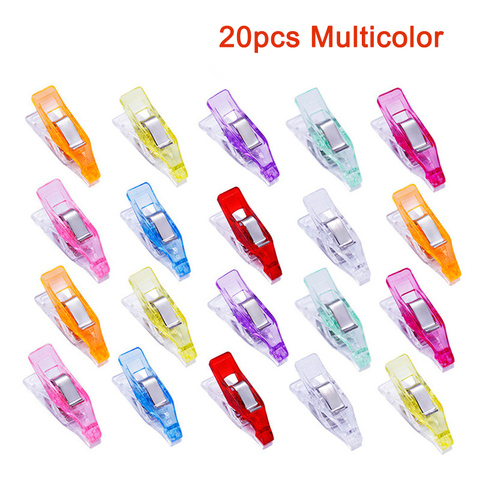 20 Uds mixto plástico ropa, costura Clips soporte para DIY Patchwork acolchados artesanales de tela costura pinzas para ropa ► Foto 1/6