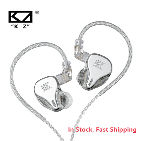 KZ-auriculares internos con unidad de transmisión dinámica 3DD DQ6, Auriculares deportivos HiFi para música, con Cable plateado de 2 pines, KZ EDX ZSN PRO ZSX ► Foto 1/6