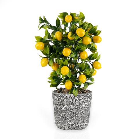 Árbol de limón Artificial en maceta de cerámica, planta de árbol Artificial de limón ► Foto 1/5