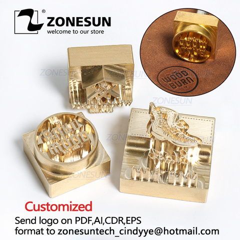 ZONESUN-sello personalizado de 20MM, Logo de marca en relieve, molde de estampado de cuero para cuero, madera, quema de personalidad ► Foto 1/5