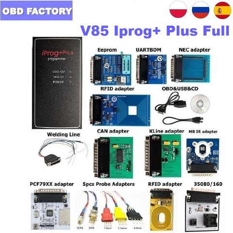 Nuevos adaptadores completos Iprog + Plus 777 Iprog 3 en 1 compatible con IMMO + corrección de kilometraje + reinicio de bolsa de aire reemplazar los adaptadores completos Carprog IPROG Pro ► Foto 1/6