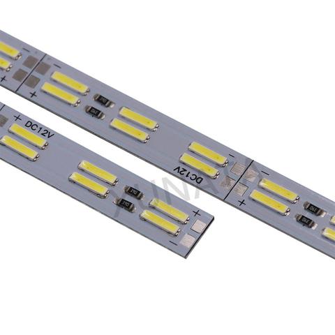 DC 12V de doble fila Barra de luz Led 25cm 50cm SMD8520 tira dura de LED luz 120 LEDs/M blanco frío de aluminio LED tira rígida ► Foto 1/6