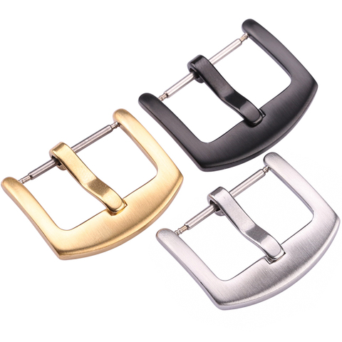 20 unids/set de hebilla de Metal para reloj de hombre, 18, 20, 22 y 24mm, correa de reloj, accesorios de cierre de acero inoxidable, negro y plata, venta al por mayor ► Foto 1/6