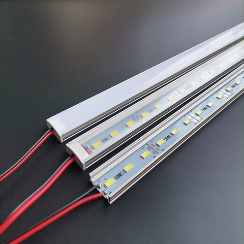 1-24 unids/lote 12VDC 50cm 20 pulgadas LED Barra de gabinete de luz 8W 5730 36led de aluminio de perfil tira dura de las luces LED lineales ► Foto 1/6