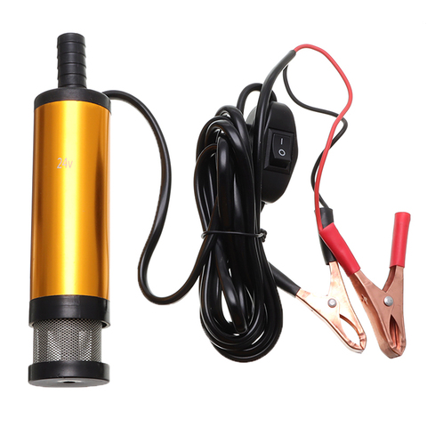 38mm 12V 24V eléctrico de aleación de aluminio de la bomba de combustible DC sumergible portátil Diesel de la bomba de transferencia de 12L/min Motor de aceite de la bomba ► Foto 1/1