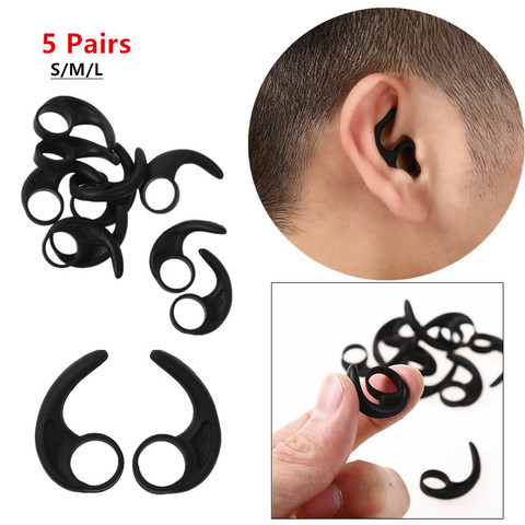 5 pares de cuero ganchos de Budlocks auriculares deporte puños auriculares aletas alas adaptadores almohadillas en la oreja y Canal auriculares ► Foto 1/6