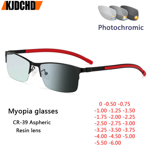 Gafas fotocromáticas de aleación de titanio para hombre y mujer, lentes graduadas para miopía, 0,5-0,75-1-1,25-1,5-2-2,5-3-3,5 ► Foto 1/6