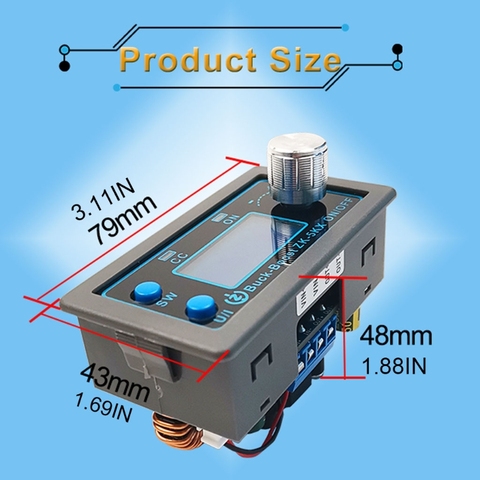 Fuente de alimentación de laboratorio regulada, módulo de alimentación de ZK-5KX CC, Buck-Boost, CC, 0,6-36V, 5A, 5V, 6V, 12V, 24V, 80W ► Foto 1/6