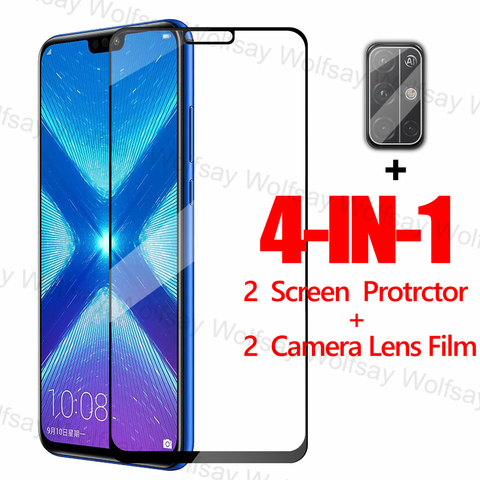 2 piezas de vidrio de Huawei Honor 8 de vidrio templado Protector de pantalla para el Huawei Honor 8X DE Honor 8 Honor 8X8 X película protectora Wolfsay ► Foto 1/6