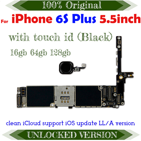 Placa base desbloqueada Original para IPhone 6S Plus, placa lógica con Chips completos, con huella dactilar, sin ID táctil, red Lte ► Foto 1/5