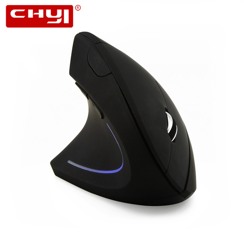 CHYI-ratón óptico Vertical ergonómico para ordenador portátil y PC de escritorio, Mouse inalámbrico de mano izquierda, ratón Gaming para ordenador, 1600DPI, USB ► Foto 1/6